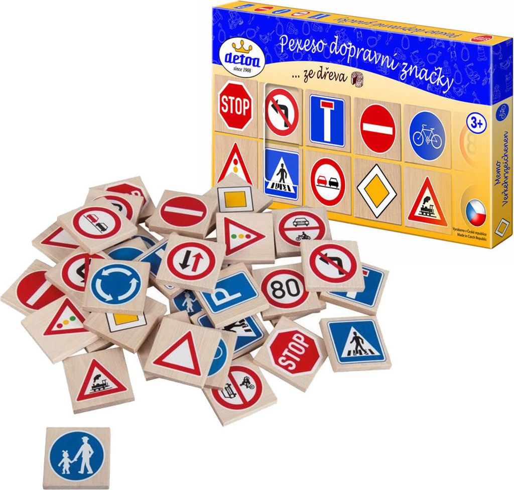 Detoa Gedächtnisspiel aus Holz Verkehrsschilder