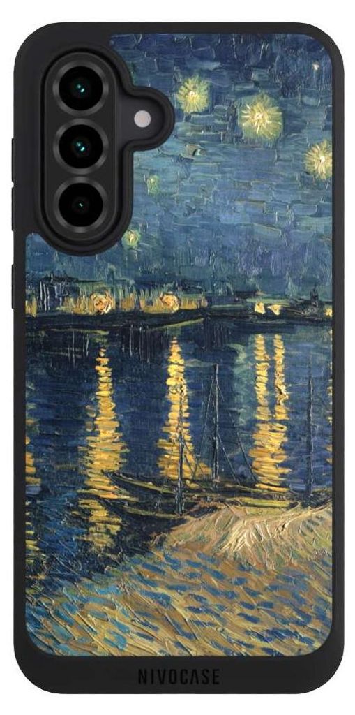 NIVOCASE Handyhülle für Samsung Galaxy A36 5G Hülle NIVOpure Case Schwarz Kunst Malerei