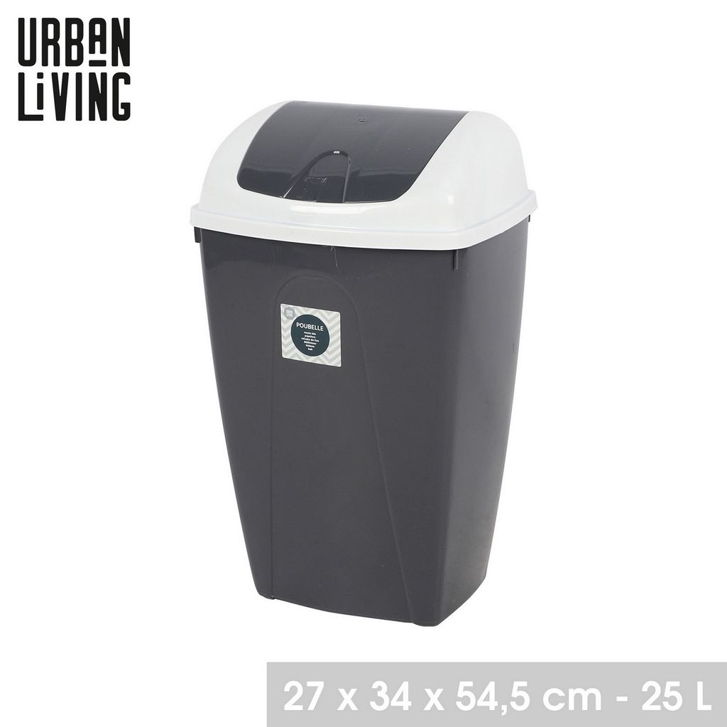 Urban Living 25 Liter Mülleimer Abfalleimer mit Deckel 34348 Dunkelgrau