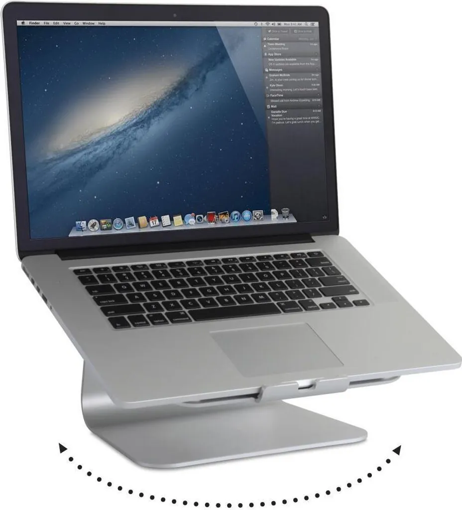 Support PC mStand360 Rain Design en Aluminium Argent Base Pivotante - 9