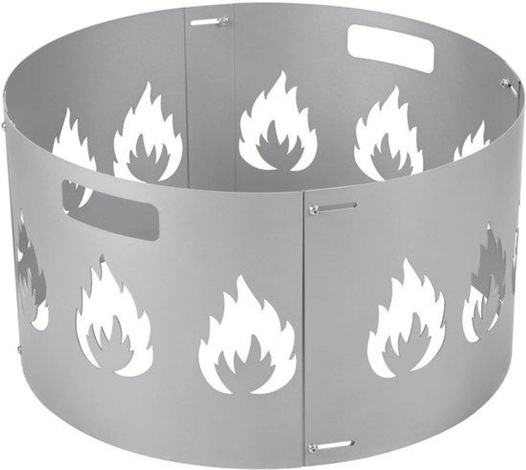 Feuerfangnetz, silberfarbenes Brandschutznetz für Kaminofen, mit Griff, verstellbar von 70 bis 75 cm Durchmesser