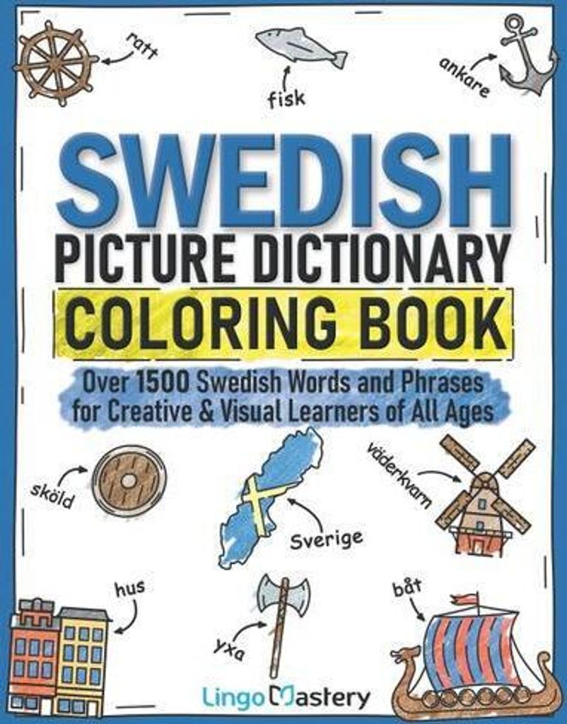 Swedish Picture Dictionary Coloring Book