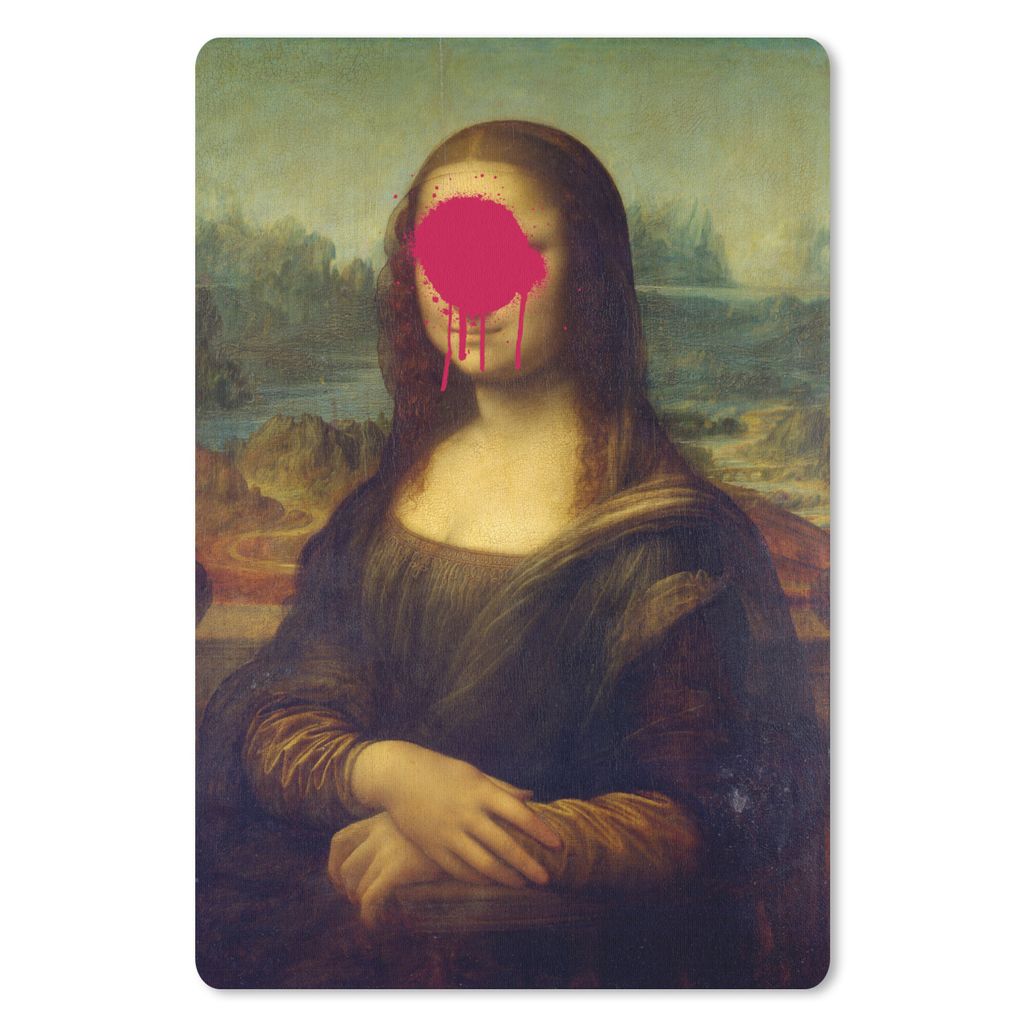 MuchoWow Mauspad Mousepad Mona Lisa - Leonardo da Vinci - Rosa 40x60 cm - Mousepads - Maus Mat - Pad - Mausunterlage - Schreibtisch Accesoire