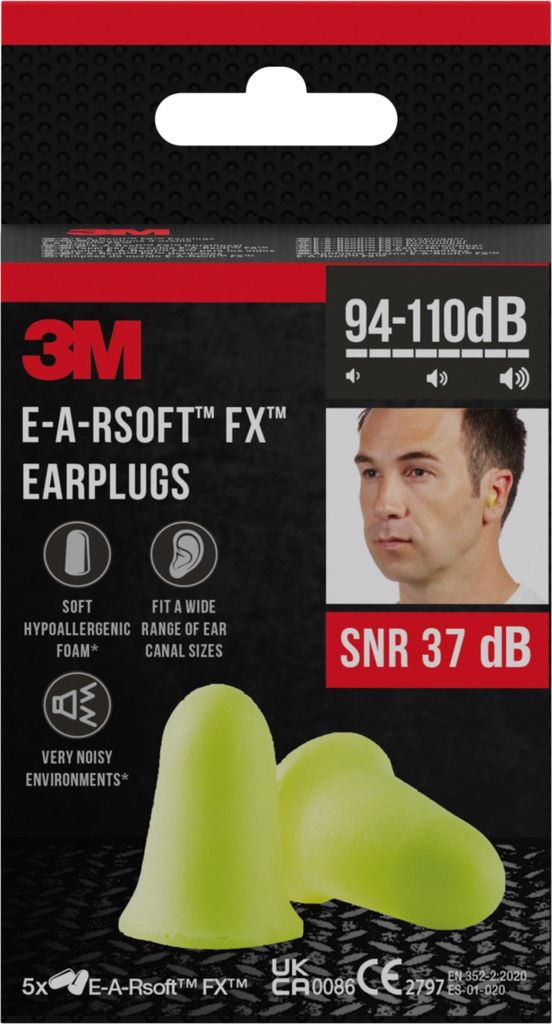 3M Zatyczki do uszu E-A-RSOFT FX stopery, 10 sztuk