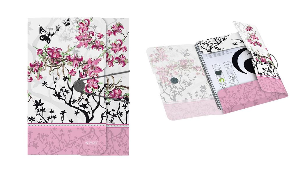 Herlitz Gummizugmappe "LadyLike" / DIN A4 / Motiv "Blumen"