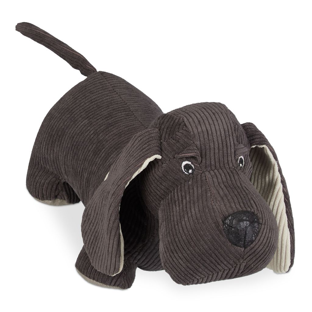 Relaxdays Fermaporta a forma di cane, in tessuto, riempito Immagine del prodotto 