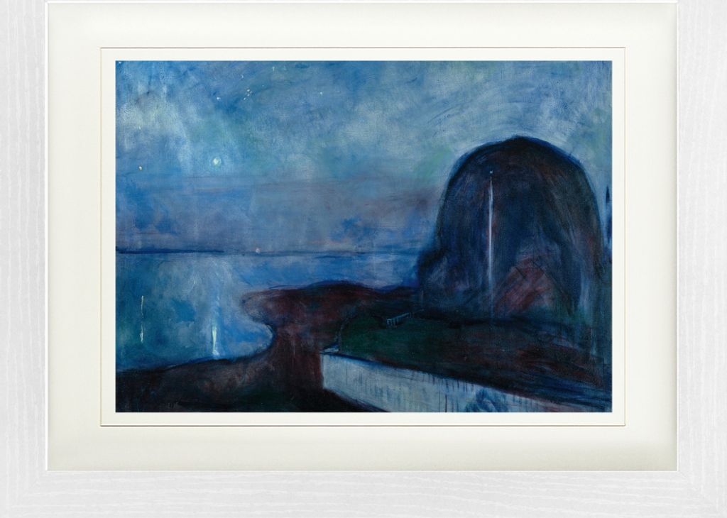 Edvard Munch Gerahmtes Bild Mit Edlem Passepartout | Wand-Bilder | Im Bilderrahmen - Sternennacht, 1893 (30 x 40 cm)