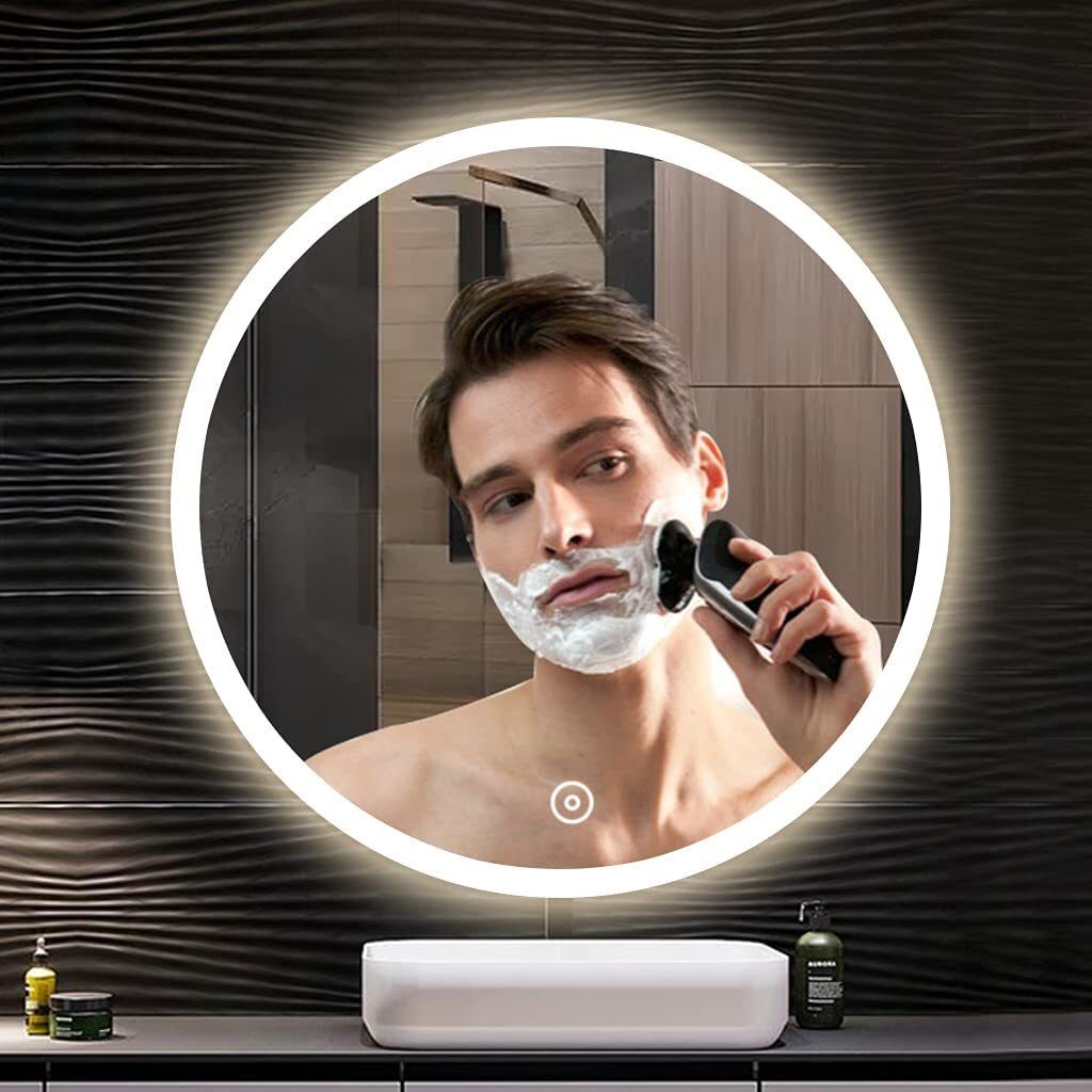 Badspiegel YOLEO mit LED-Beleuchtung in 3 Farben, Runder Produktbild 5