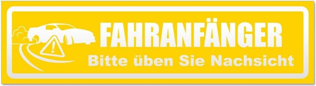 Kiwistar Fahranfänger Nachsicht invertiert Magnetschild Schild magnetisch - 45cm Gelb - Magnetfolie für Auto PKW Kfz