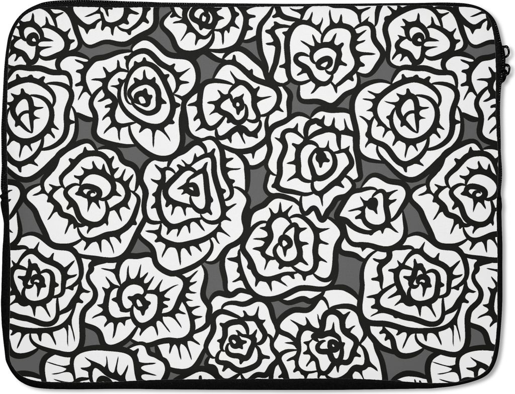 MuchoWow Laptop Hülle 15 Zoll Mädchen - Rosen - Schnittmuster - Mädchen - Kinder - Baby Laptoptasche - Laptoptasche - Sleeve - Rundum-Schutz