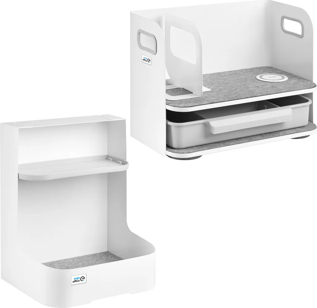 Organizer Scrivania Bianco Ergo Office ER-441 | Stile e Ricarica Wireless