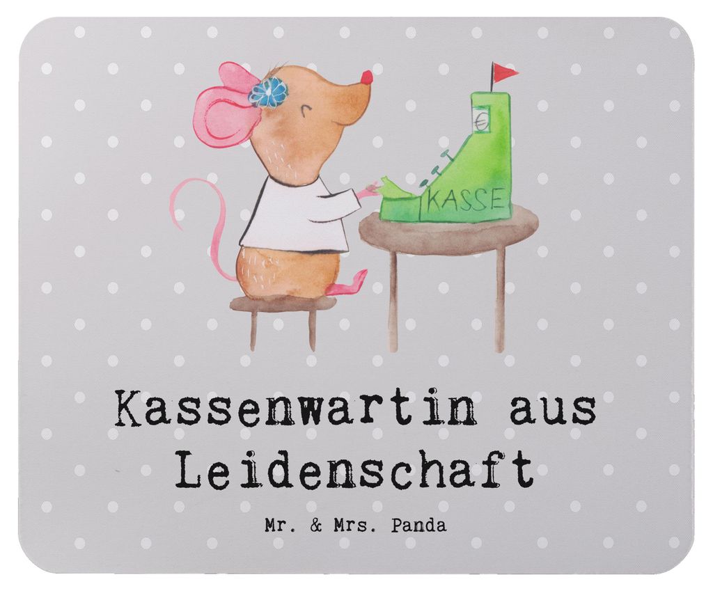Mr. & Mrs. Panda Mouse Pad Kassenwartin Leidenschaft - Grau Pastell - Geschenk, Verein, Mousepad, computer, Mauspad, Lustig, Spruch, laptop, Witzig...