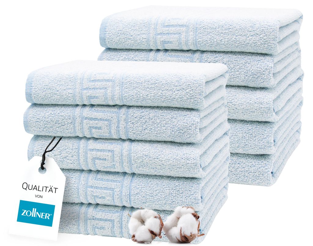 10er Set Handtücher, 70% Baumwolle, 30% Polyester, 50x100 Produktbild 