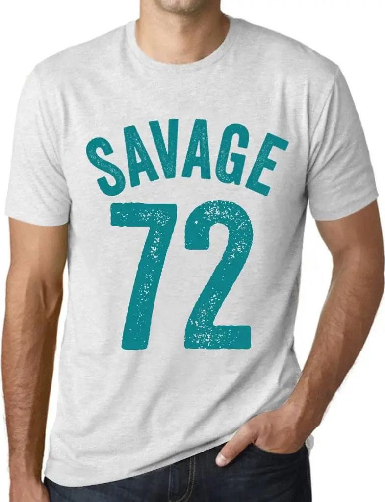 Herren Grafik T-Shirt Savage 72 Geschenk 72. Geburtstag Jahrestag 72 Jahre Jubiläum 72 Jährige Mann Jahrgang 1952 Kurzarm Lustige Druck