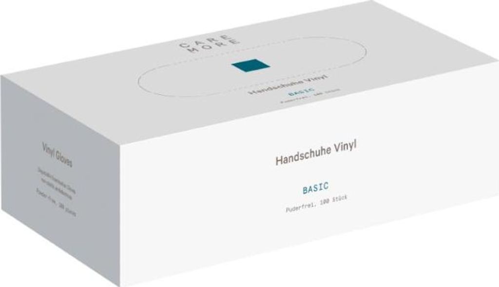 CARE MORE Vinyl-Handschuhe Gr. S Einmalhandschuhe Einweghandschuhe Puderfrei