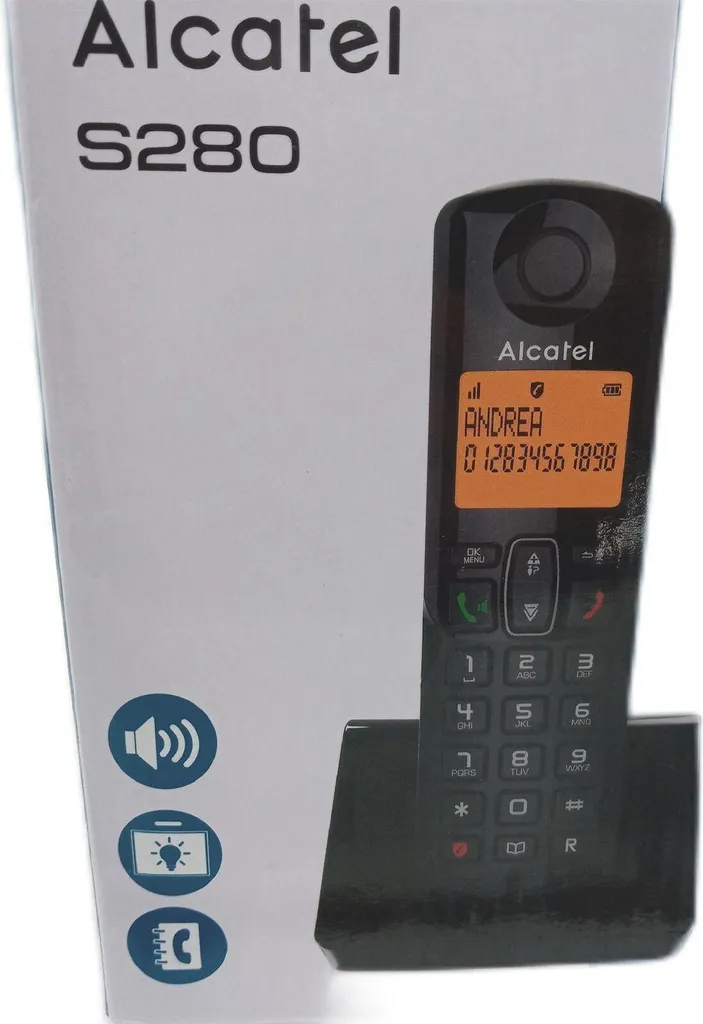 Alcatel S280 EWE Téléphone DECT avec Identificateur d'Appel Noir - 4