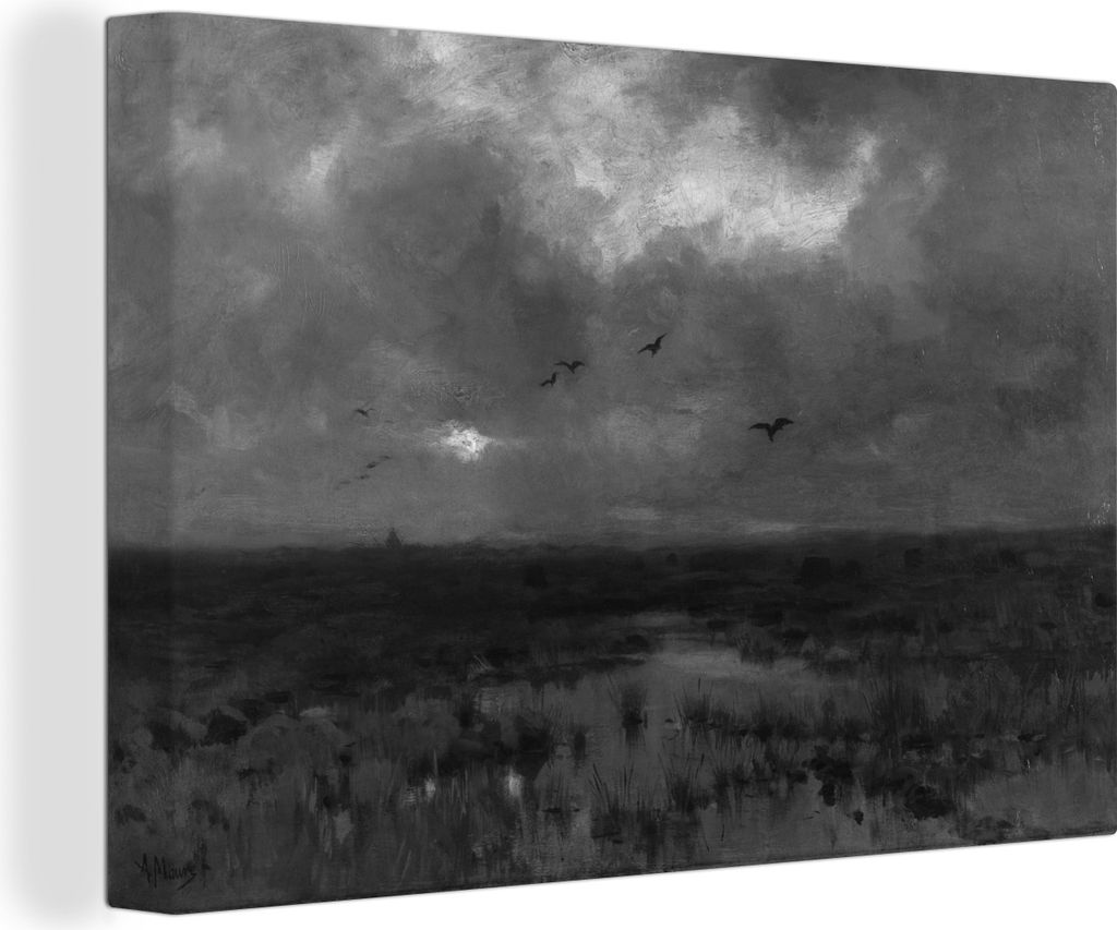 OneMillionCanvasses - Leinwandbilder - 140x90 cm, Der Sumpf - Anton Mauve, Wandbilder Kunstdruck Wanddekoration - Foto auf Leinwand - Gemälde au...
