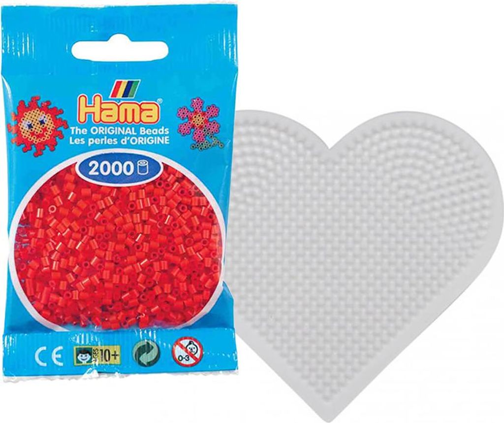 Hama Set Herz mit 2.000 Mini-Bügelperlen und Stiftplatte