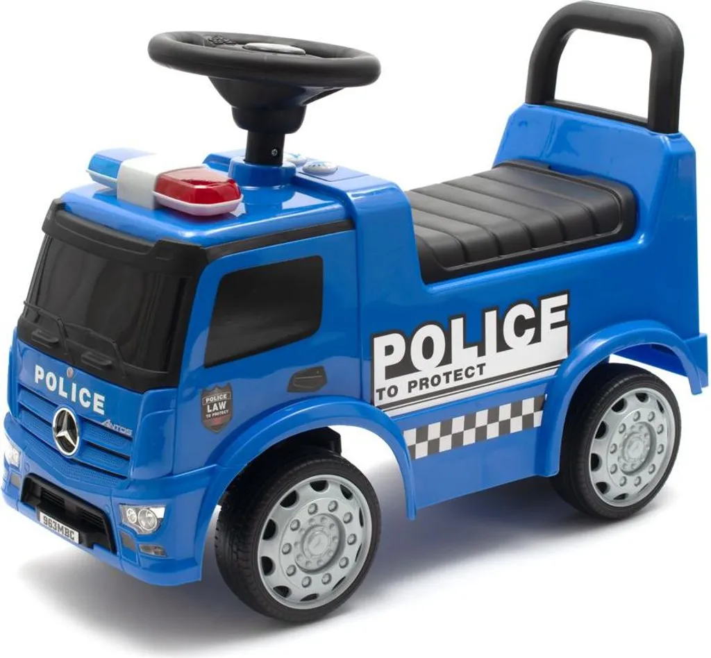 Porteur Bébé Mercedes Police Rider Bleu Baby Mix : Confort et Sécurité