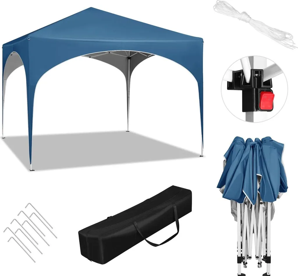 Abri de Jardin 3x3m Pop-up pour Réceptions et Marchés - Bleu Oxford