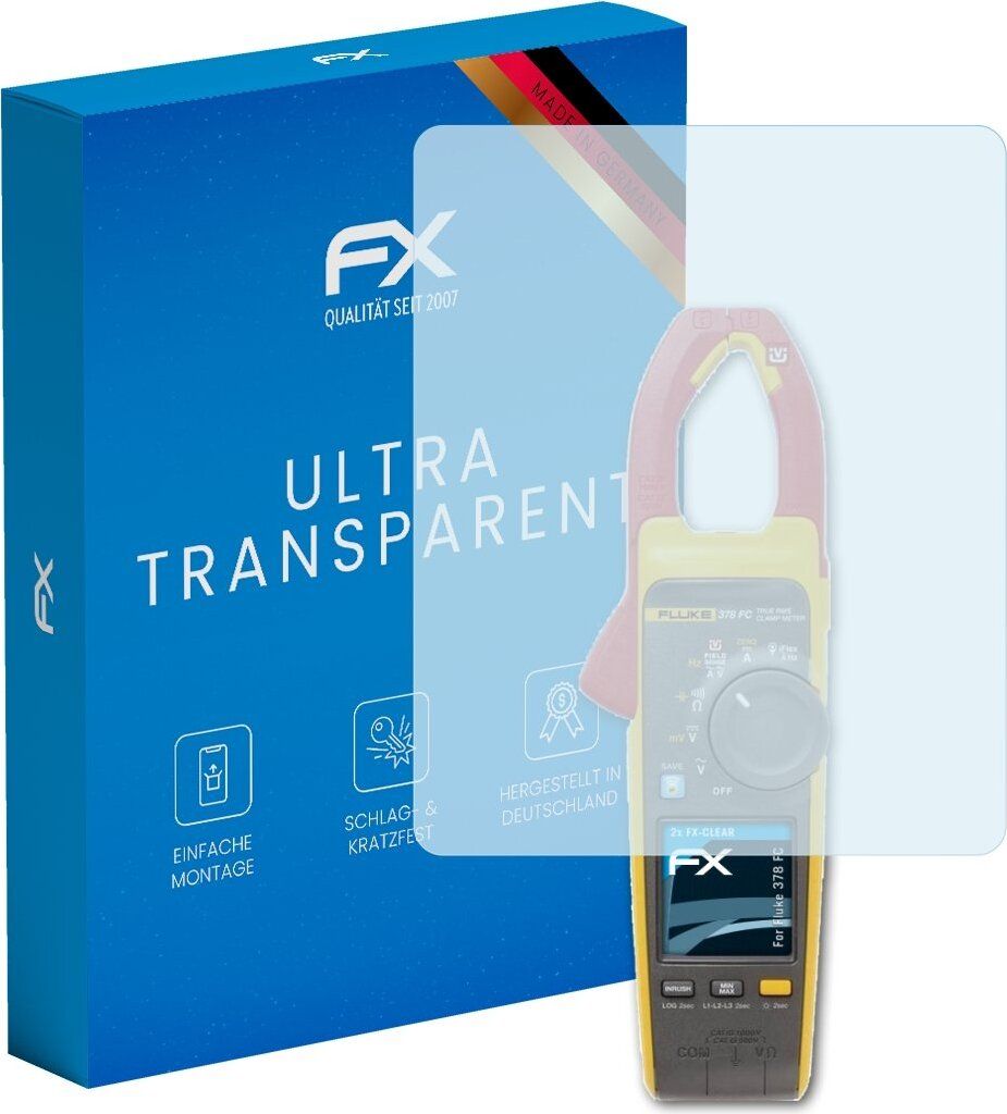 atFoliX FX-Clear 2x Schutzfolie kompatibel mit Fluke 378 FC Displayschutzfolie