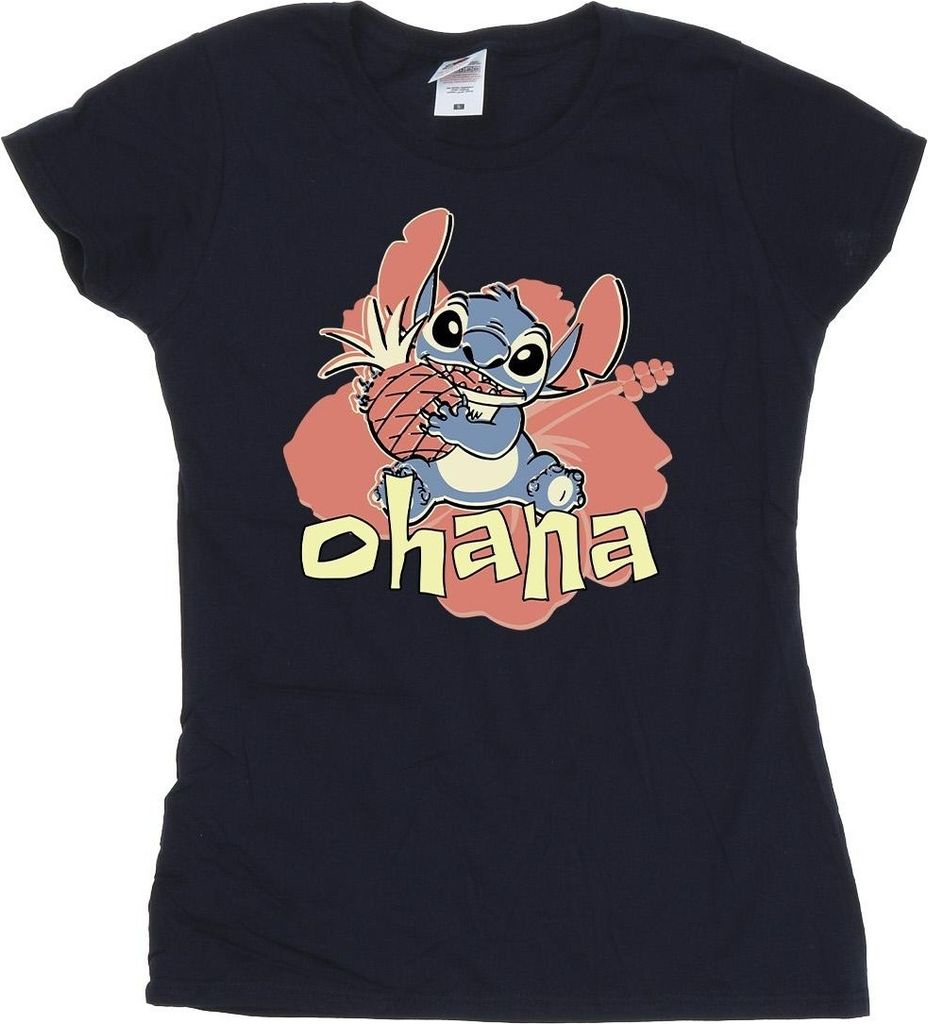 Disney - "Ohana" T-Shirt für Damen BI25804 (XXL) (Marineblau)
