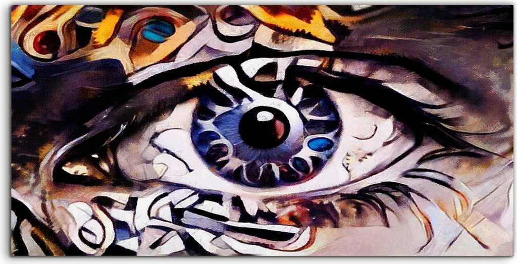 Coloray Canvas 100x50 Wandbild Leinwand Bilder Abstraktion magisches Auge Aquarell
