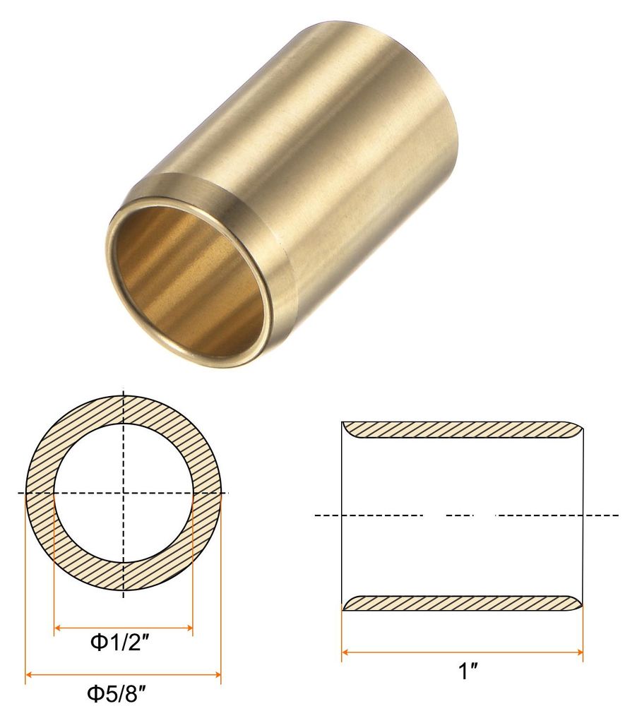 Hš¹lsenlager 1/2" Bohrung 5/8" Au?endurchmesser 1" L?nge Gewickelte ?lfreie Buchsen aus Messinglegierung fš¹r Getriebe- und F?rderanlagen