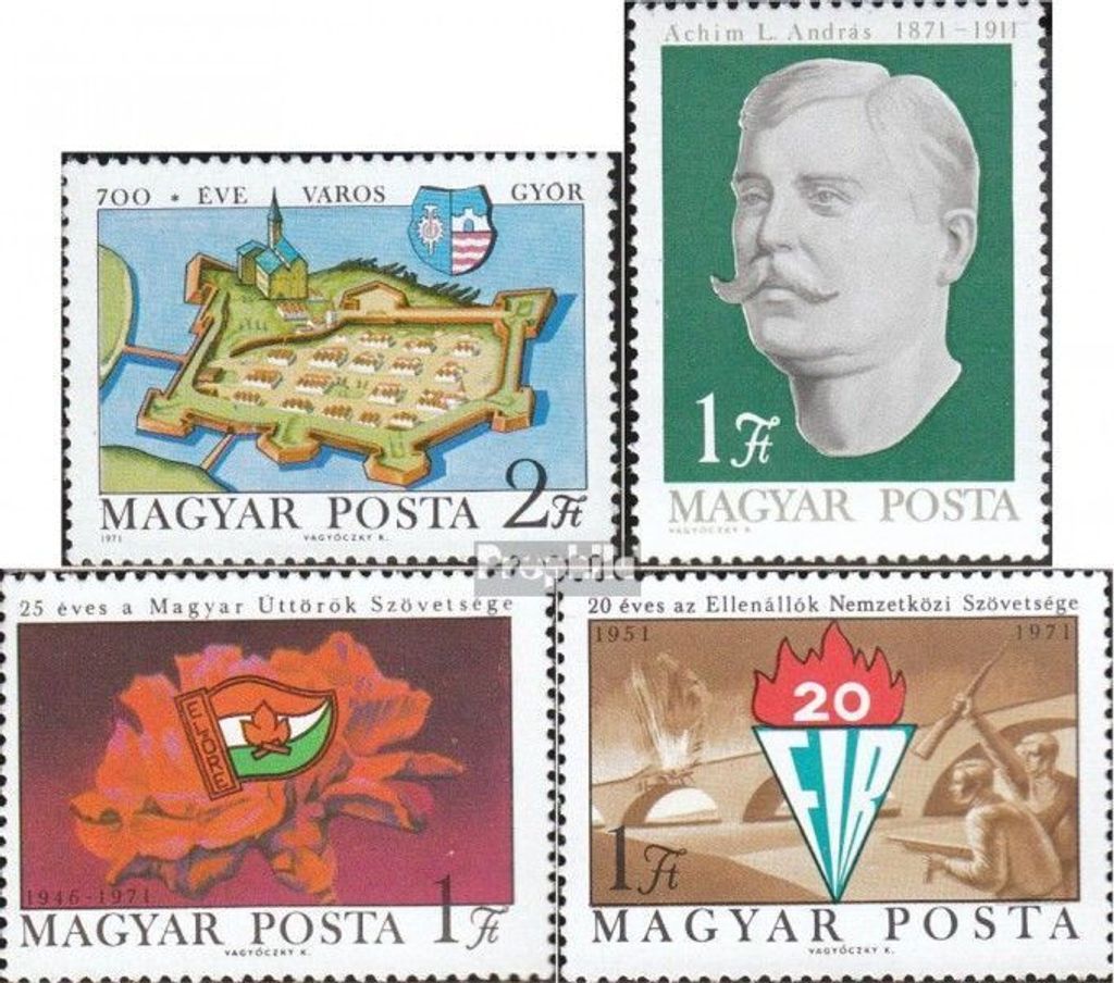 Briefmarken Ungarn 1971 Mi 2660A,2662A,2672A,2681A postfrisch Sondermarken