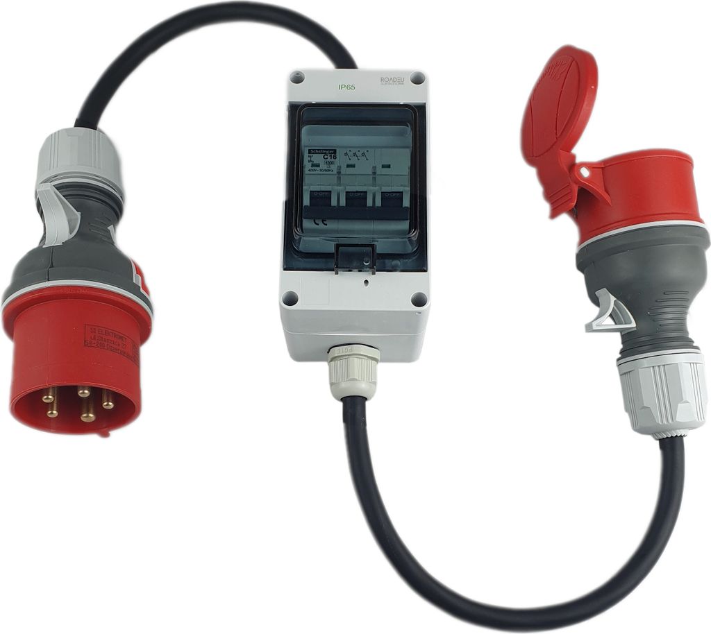 Distributore Luce Segnale RoadEu RoadEu - Distributore Di Corrente 230 V – 2 Prese Schuko – Quadro Cavi Prolunga Costruzione