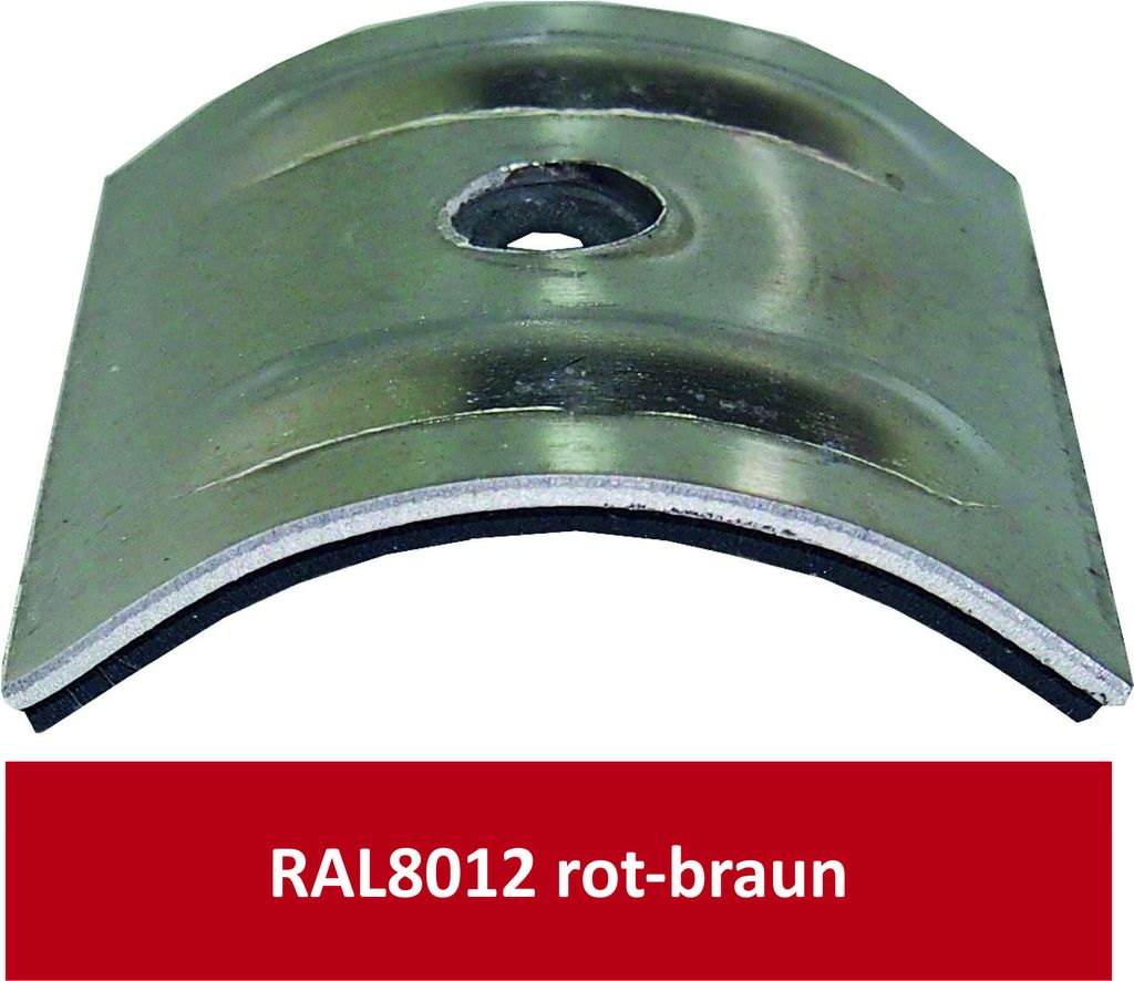 Kalotten für Welle 18/76, Alu RAL8012 rotbraun/ Pck a 100 Stück
