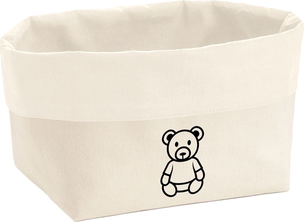 Huuraa Organizer Teddybär Knuddelbär 3 Liter Medium Canvas Baumwolle Utensilo Geschenkidee