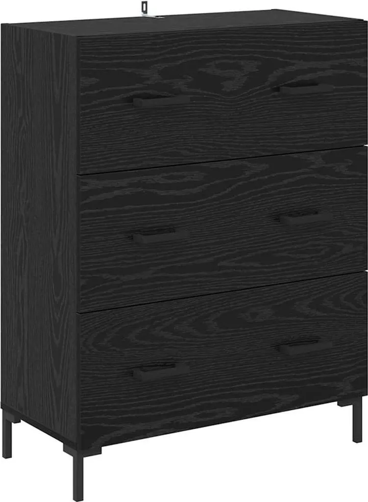 SYFAX™ Credenza con cassetto Rovere Nero 69,5 x 34 x 90 cm