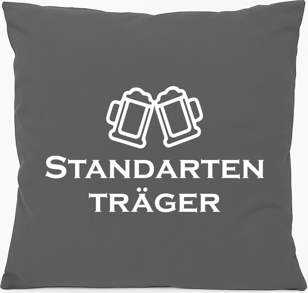 Huuraa Kissen Standartenträger Schützenfest 40x40cm mit Füllung Steel Grey Baumwolle Dekokissen Geschenkidee