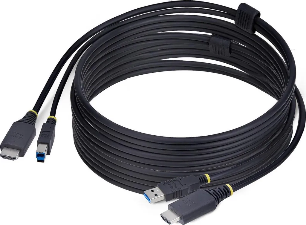 Câble KVM pour Commutateur Serveur VGA USB Noir - Longueur de 3,1m