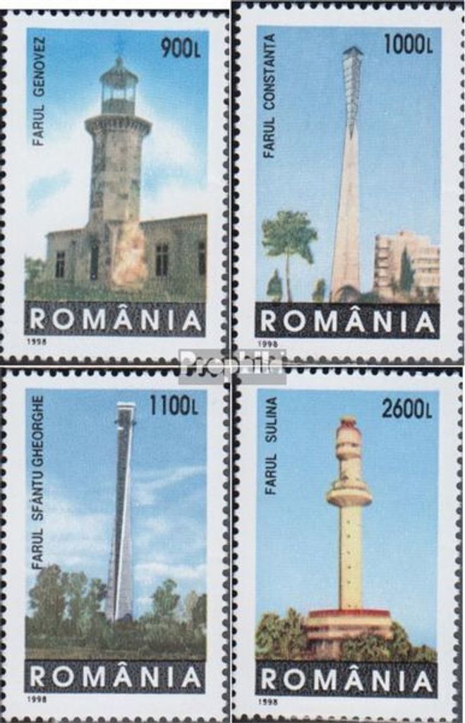 Briefmarken Rumänien 1998 Mi 5373-5376 (kompl.Ausg.) postfrisch Leuchttürme