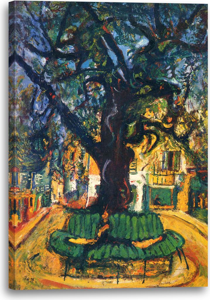Leinwandbild (70x100cm): Chaim Soutine - Baum in Vence, echter Holz-Keilrahmen inkl. Aufhänger, handgefertigt in Deutschland