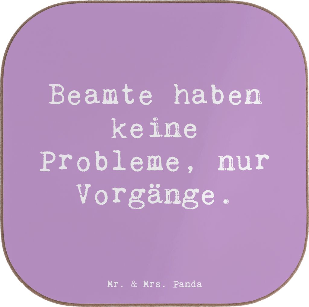Mr. & Mrs. Panda Untersetzer Glas Spruch Beamter ohne Probleme - Lavendeltraum - Geschenk, Holzuntersetzer, Tassenuntersetzer, Geschenke für Beruf...
