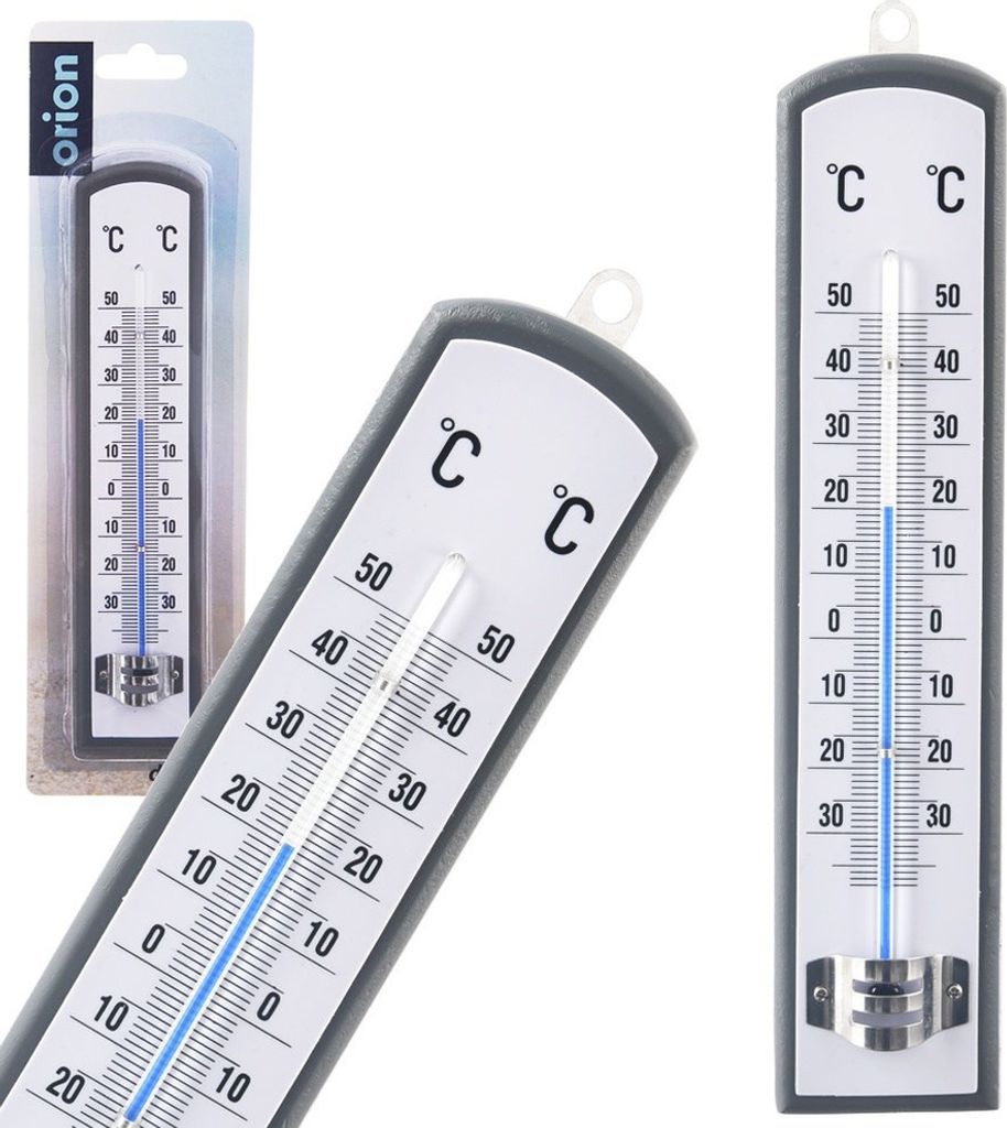 Orion Thermometer Außenthermometer Innenthermometer Zimmerthermometer Wandthermometer aus Holz 21 cm