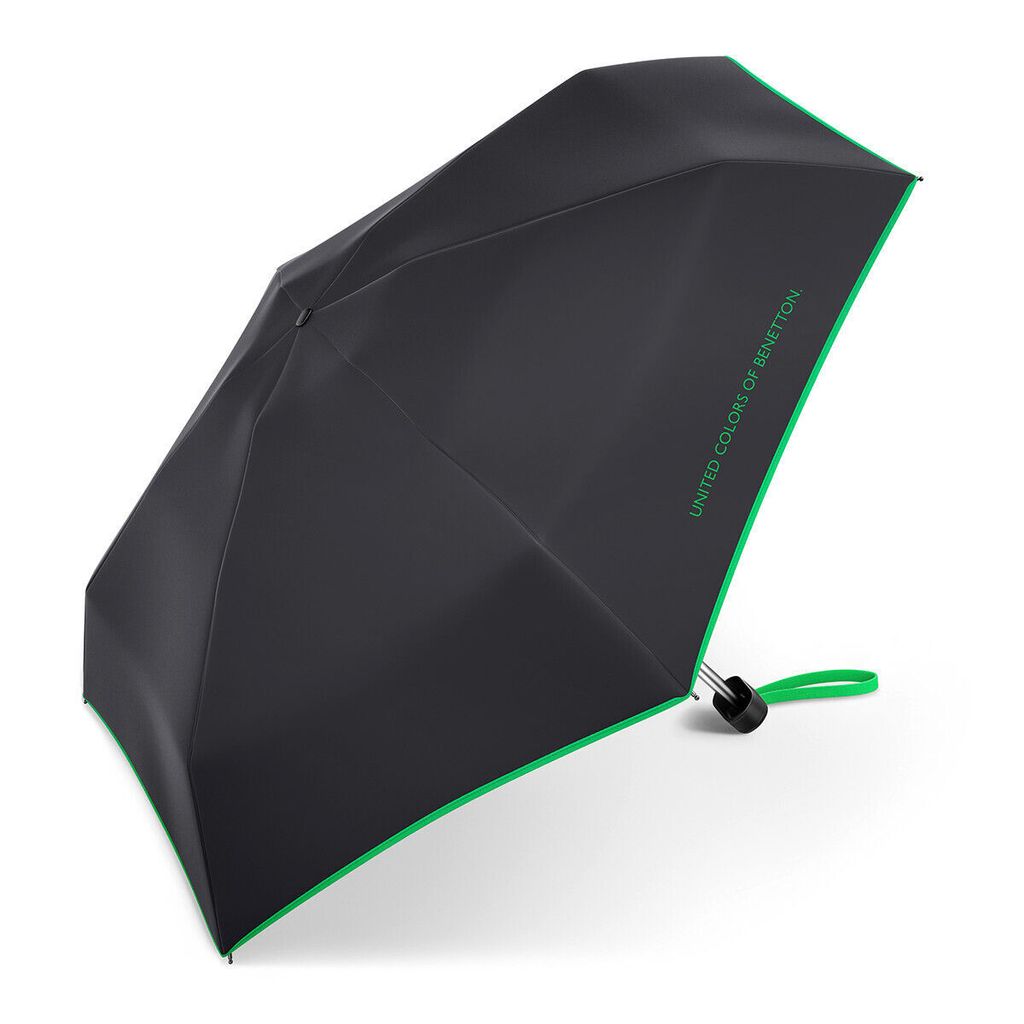 United Colors of Benetton Regenschirm Ultra Mini Flat - Faltbar - Ø 88 cm - Schwarz