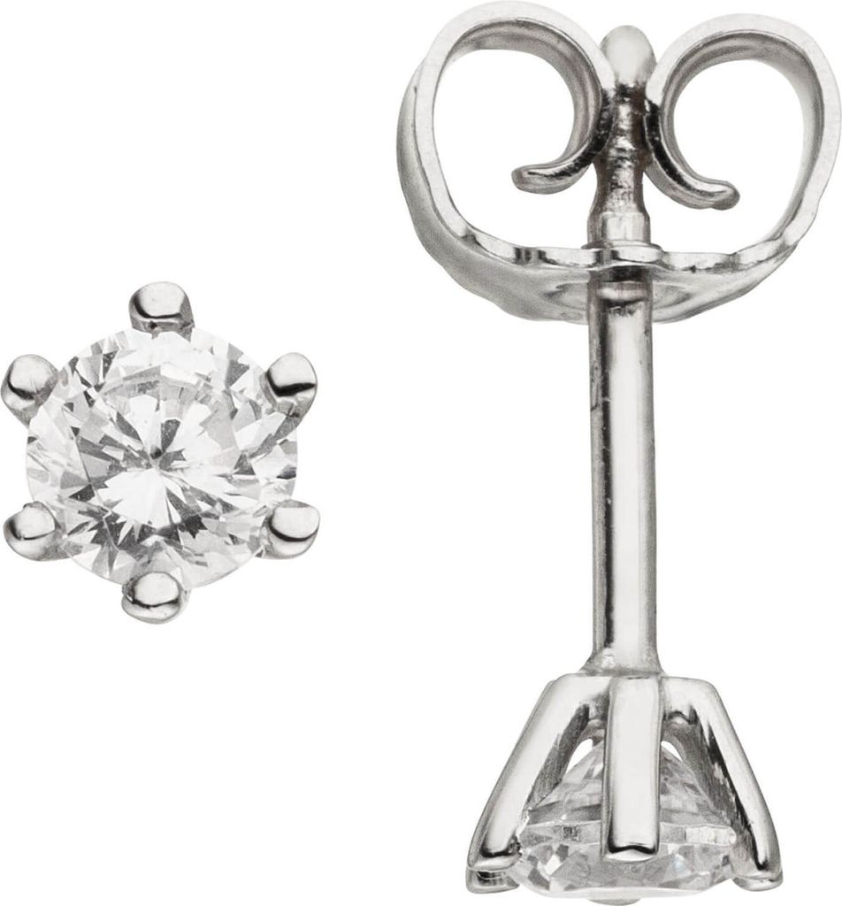 Ohrstecker 585 Gold Weißgold mit 2 Brillanten 0,5 Ct. 4,7mm Ohrschmuck Ohrringe