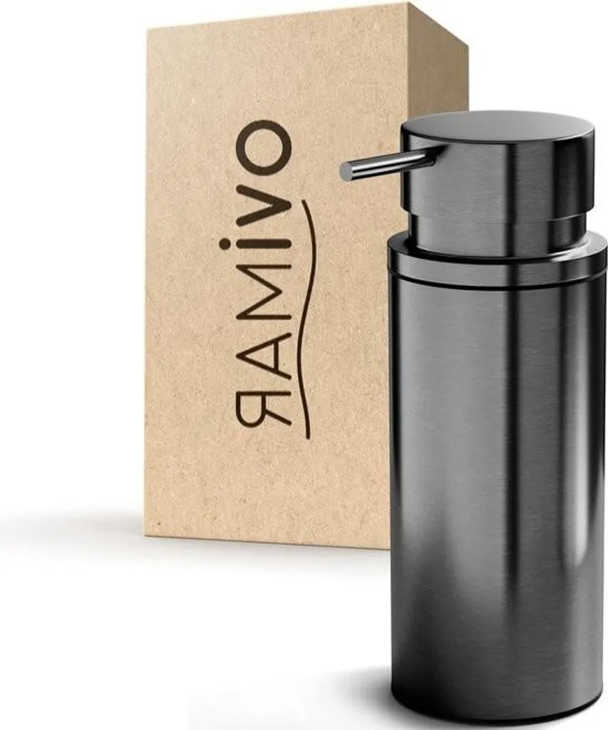 Distributeur savon inox bronze à large ouverture, recharge facile 400ml