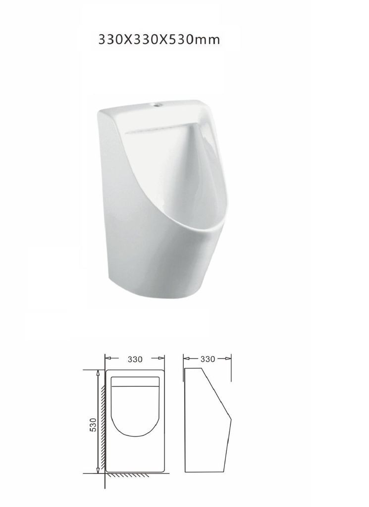 Komplettset Wandurinal Wand Pissoir Urinalbecken Keramik Produktbild 