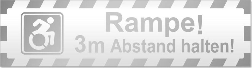 Rampe! Motiv 3m Abstand gestreift Magnetschild Schild magnetisch