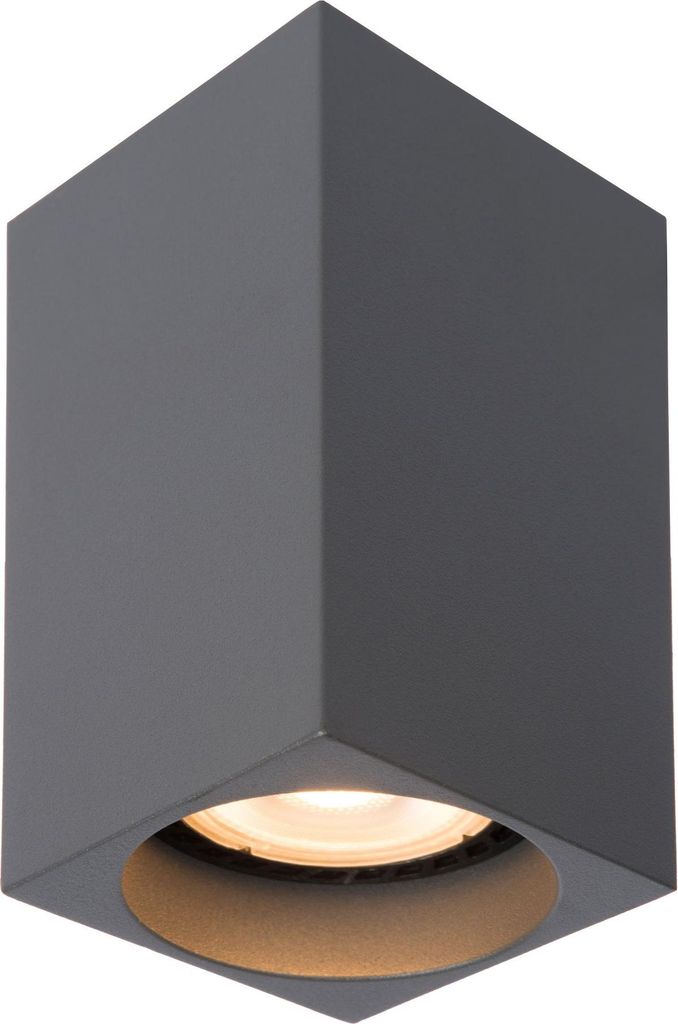 Spot Lampe Decke Aluminium B: 5.5 cm Aufputz Grau GU10 eckig 2200 K warmweißes Licht 320 lm Modern
