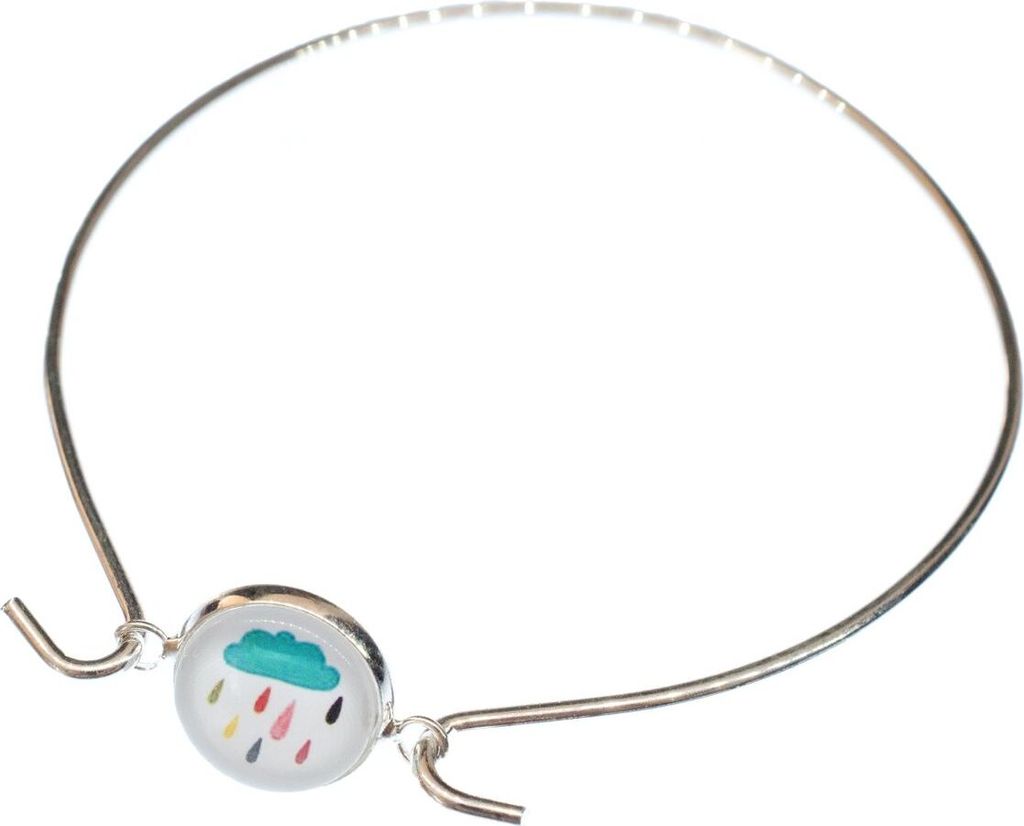 Bunte Regenwolke Armband silber Regen Wetter Gewitter Regenbogen bunt Schauer