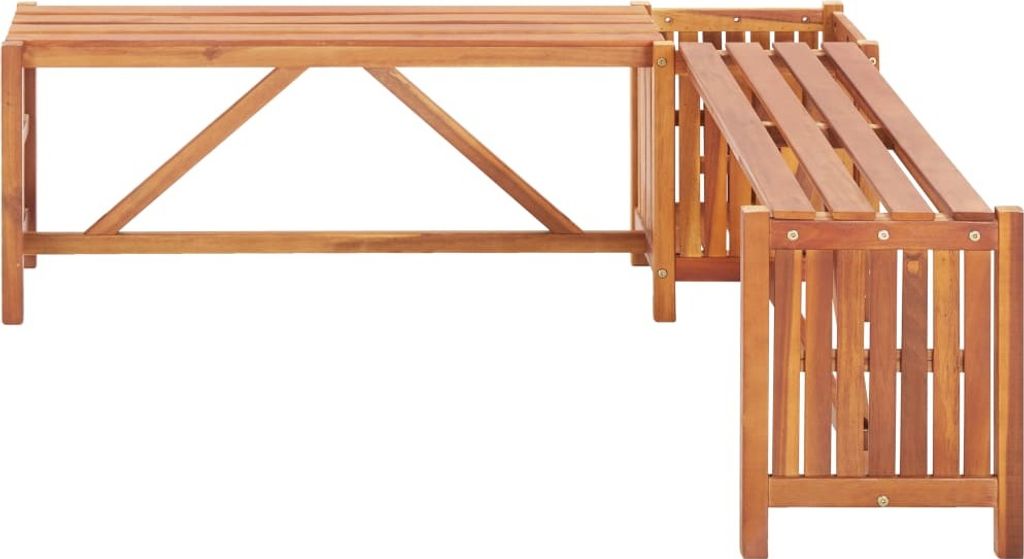 Panchina angolare da giardino con fioriera 117×117×40 cm in Immagine del prodotto 