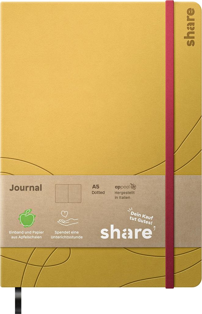 Journal Y-07-07-05 A5 dotted gelb Packung mit 4 Stück