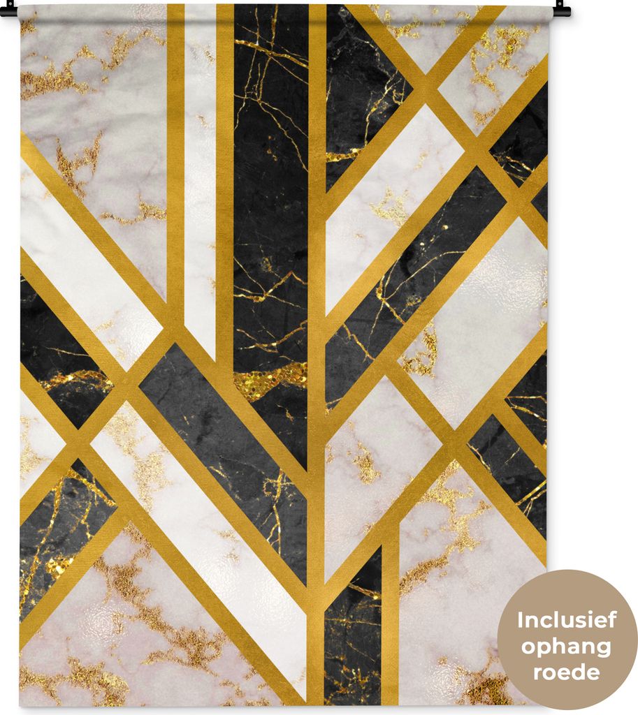 MuchoWow® Wandteppich Wandbehang Marmor - Gold - Design Produktbild 