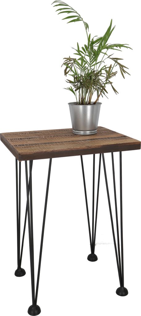 Beistelltisch, mit Metallfüßen - Modell 9, Braun, Holz, 50*36*28 cm, Kaffeetische & Bodentische